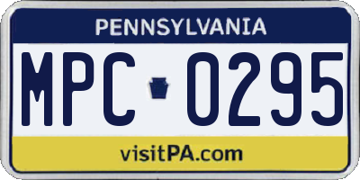 PA license plate MPC0295