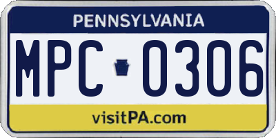 PA license plate MPC0306