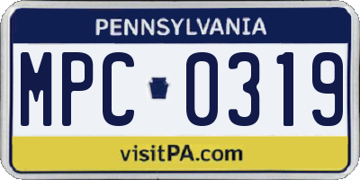PA license plate MPC0319