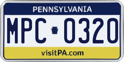 PA license plate MPC0320