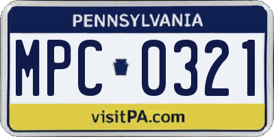 PA license plate MPC0321