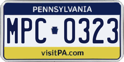 PA license plate MPC0323