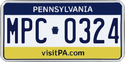 PA license plate MPC0324