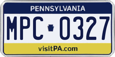 PA license plate MPC0327