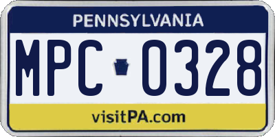PA license plate MPC0328