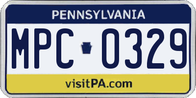 PA license plate MPC0329