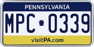 PA license plate MPC0339