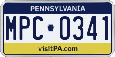 PA license plate MPC0341