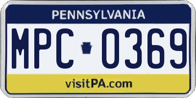 PA license plate MPC0369