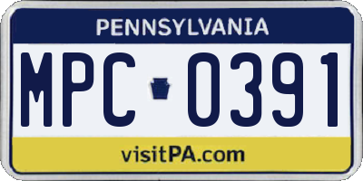 PA license plate MPC0391
