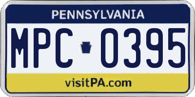 PA license plate MPC0395