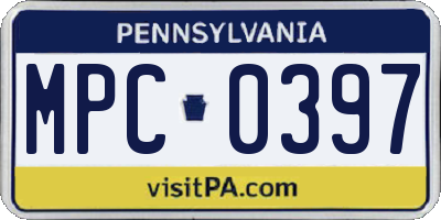 PA license plate MPC0397