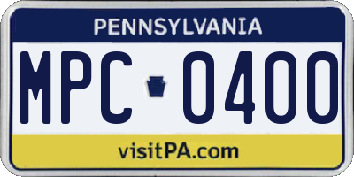 PA license plate MPC0400