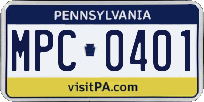 PA license plate MPC0401