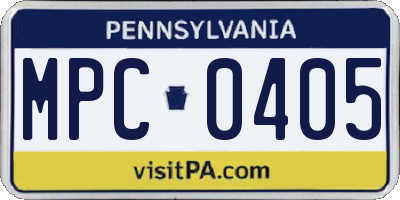 PA license plate MPC0405
