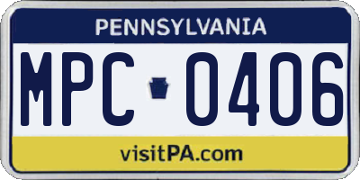 PA license plate MPC0406
