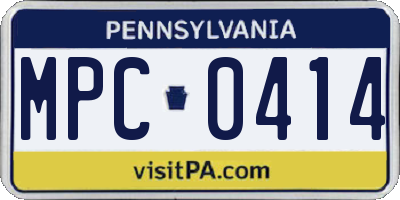 PA license plate MPC0414