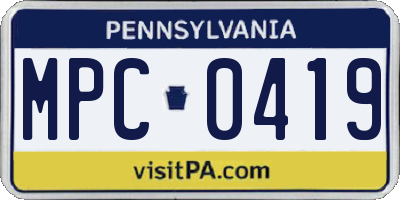PA license plate MPC0419