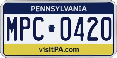 PA license plate MPC0420