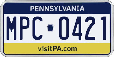 PA license plate MPC0421