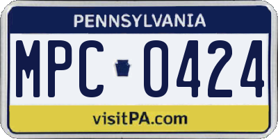 PA license plate MPC0424