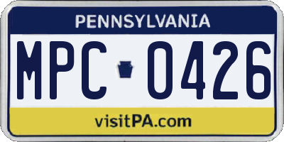 PA license plate MPC0426