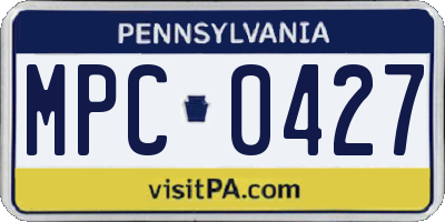 PA license plate MPC0427