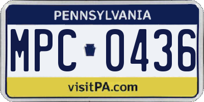 PA license plate MPC0436