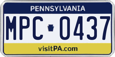 PA license plate MPC0437