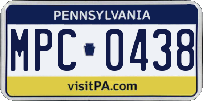 PA license plate MPC0438