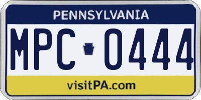 PA license plate MPC0444