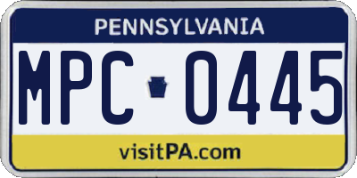 PA license plate MPC0445