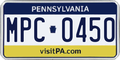 PA license plate MPC0450