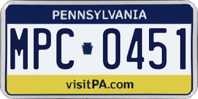 PA license plate MPC0451