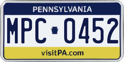 PA license plate MPC0452