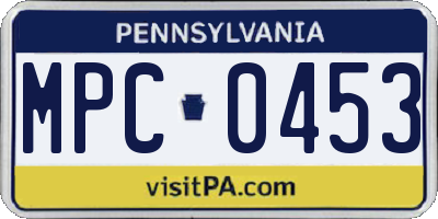 PA license plate MPC0453