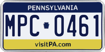 PA license plate MPC0461