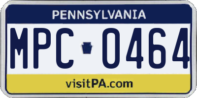 PA license plate MPC0464