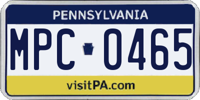 PA license plate MPC0465