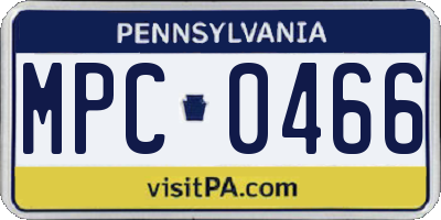 PA license plate MPC0466