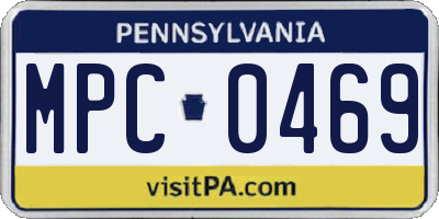 PA license plate MPC0469
