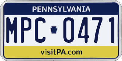 PA license plate MPC0471