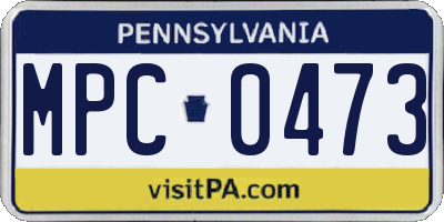 PA license plate MPC0473