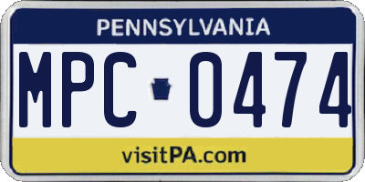 PA license plate MPC0474
