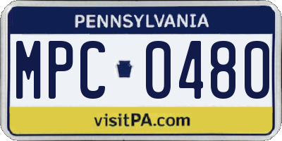 PA license plate MPC0480