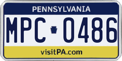 PA license plate MPC0486