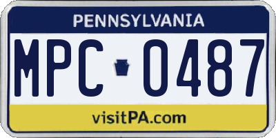 PA license plate MPC0487