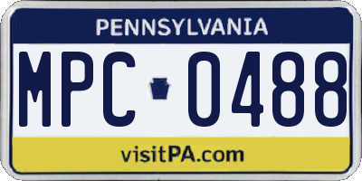PA license plate MPC0488