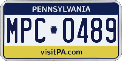 PA license plate MPC0489
