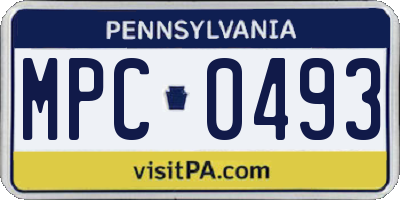 PA license plate MPC0493